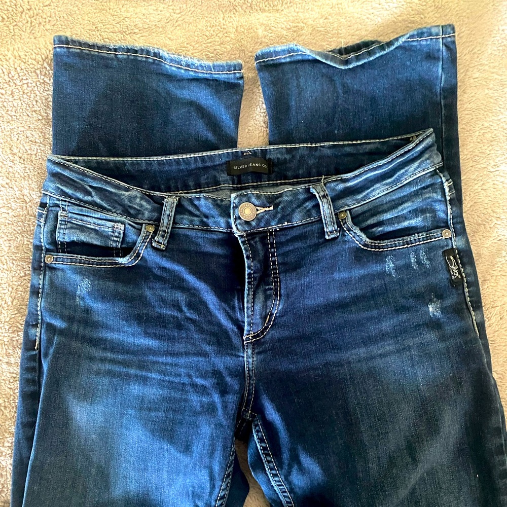 Woman’s Silver Slim Boot Jeans Size 31x33